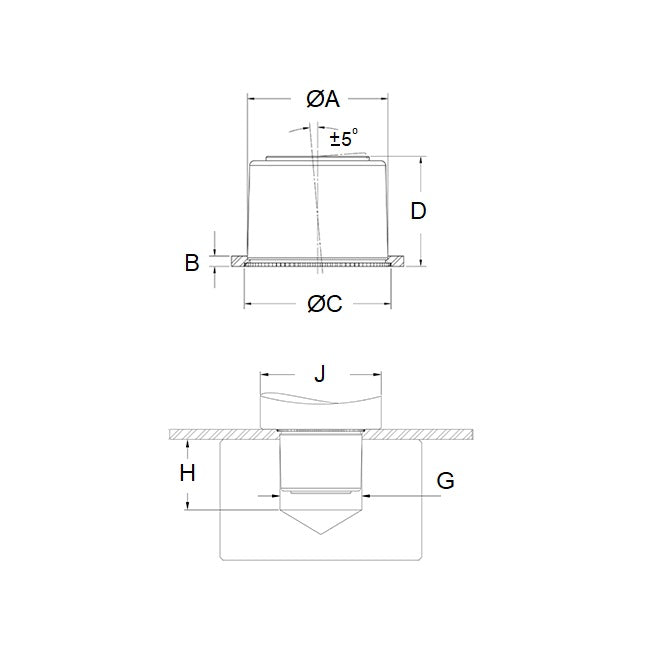 1071952 | SBS1-250 (3 Pcs) --- Self Clinching Bearings - 6.35 16.256 to 16.332 7.14 mm Self Aligning - Chrome Steel in Carbon Steel Bearing