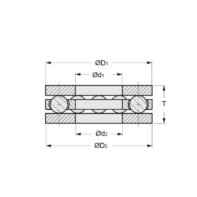 1066512 | T-0060-0140-F-NY --- Thrust Ball Bearings - 6x14x5 mm / 6 mm Flat - Chrome Steel Bearing