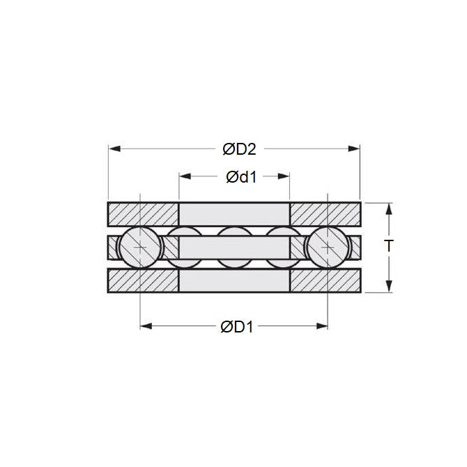 1048250 | T-0032-0109-F-S440-NY --- Thrust Ball Bearings - 3.175x11.113x4.763 mm / 3.175 mm - Stainless Steel 400 Series and Nylon