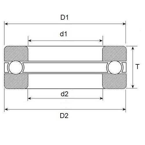 1061430 | T-0050-0120-G-BR --- Thrust Ball Bearings - 5x12x4 mm / 5.2 mm - Chrome Steel