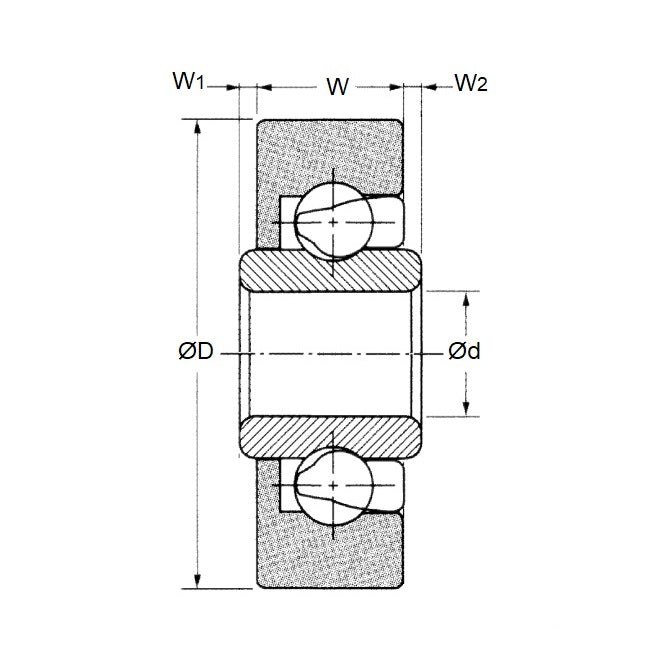 1067374 | TOK-DR-22-H6W1 (2 Pcs) --- Special Type Bearings - 6x22 - 7.000 / 9.000 / 1 mm - Acetal with Mild Steel Inner Race Bearing