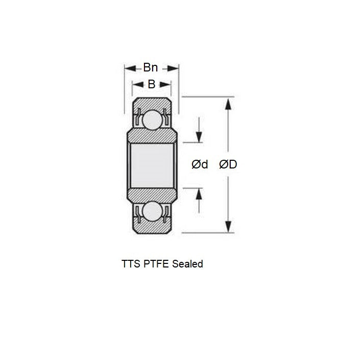 1059647 | WR1106C-TTS-MC3 --- Single Row Ball Bearings - 4.826x15.875x5.944 mm / 7.544 mm Unflanged - Chrome Steel SAE 52100 Bearing