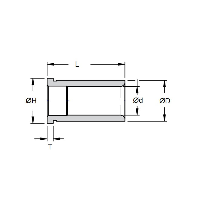 1149942 | PCS-BU-503RS --- Shoulder Bushings - 38.1x50.8x60.325 mm - Hardened Steel Bushing