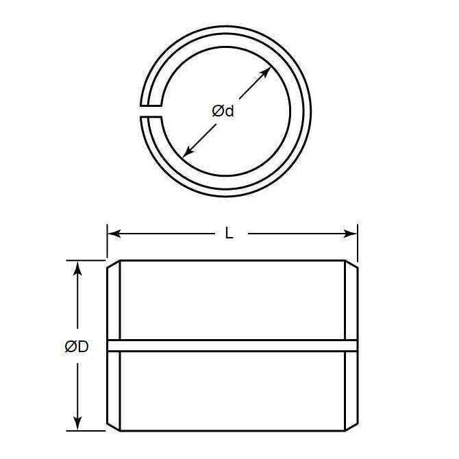1149681 | VT116RS --- Tension Bushings - 38.1x44.45x19.05 mm - Carbon Steel Bushing