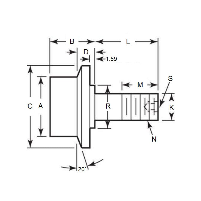 1176456 | CCF285RS --- Flanged Stud Cam Followers - 76.2x114.3 mm - 1.1/4-12 UNF - Steel