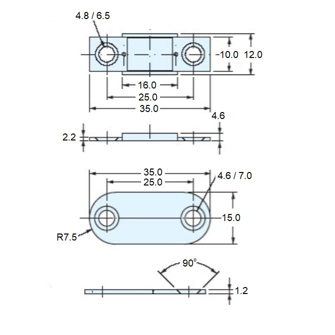 1145648 | SUG-560RS --- Magnetic Ultra Thin Catches - 35x12x2.2 mm Light Duty