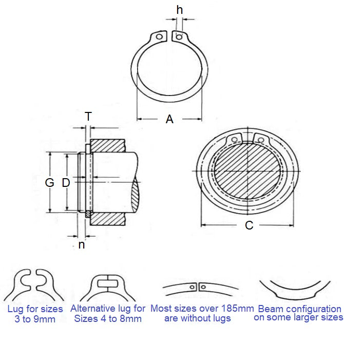 1048686 | CCE-00318-B (20 Pcs) --- External Retaining Rings - 3.18x0.25x2.97 mm - Beryllium Copper