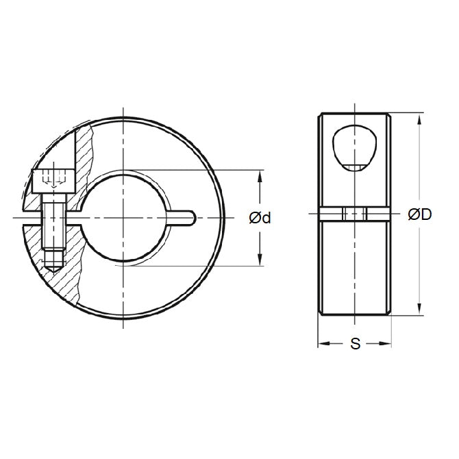 1053359 | COL-00400-016-09-1C-CS --- Shaft Collars - 4x16x9 mm - Steel 12L14 9SMn Pb36