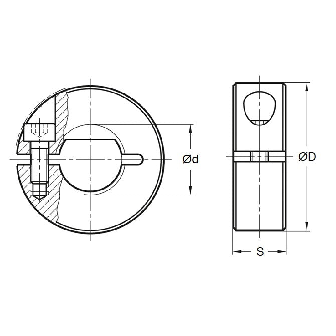 1108134 | COD-01500-030-12-CS --- Shaft Collars - 15x30x12 mm - Carbon Steel
