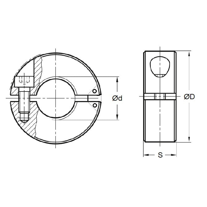 1113605 | COL-01600-034-13-HG-CS --- Shaft Collars - 16x34x13 mm - Carbon Steel
