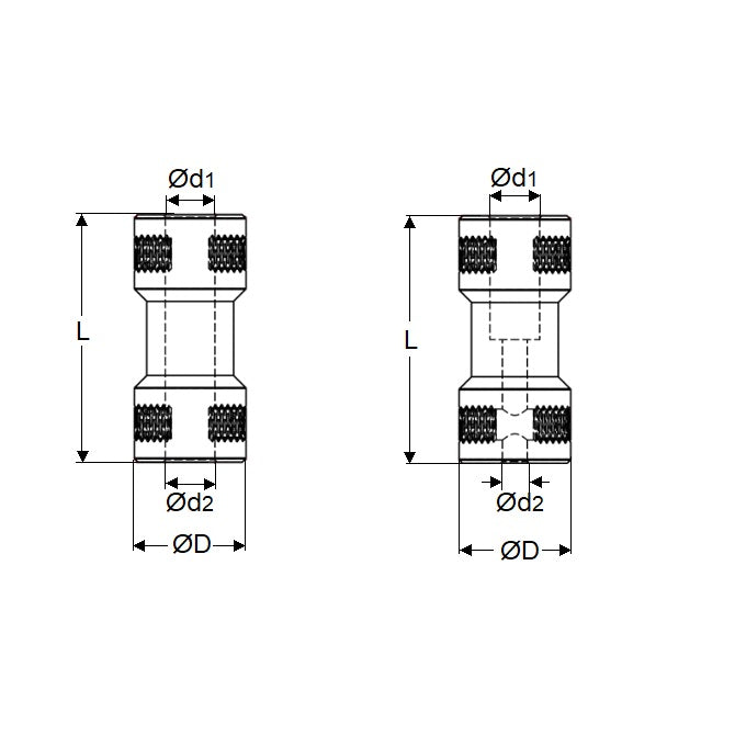 1047479 | CP-032-050-09-R-B (5 Pcs) --- Rigid Couplings - 3.175x5x9 mm Hobby Brass - Brass Coupling