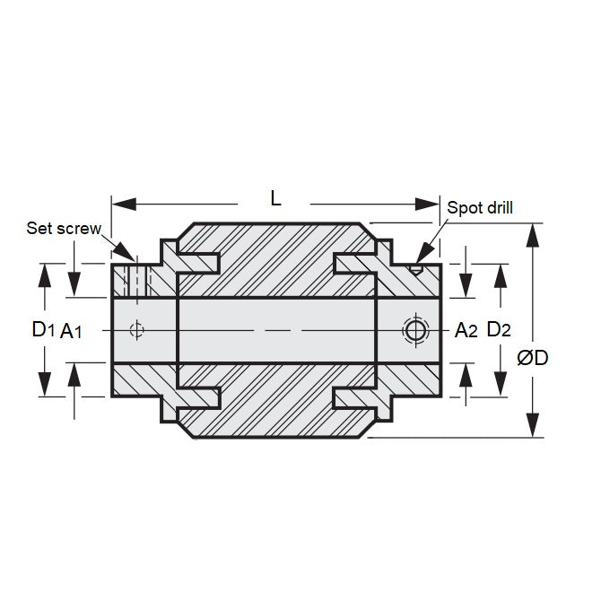 1044077 | CP-030-040-21-032-NF-R3S --- Neo Flex Couplings - 3x4x20.6 mm - Stainless Steel 303 and Neoprene Coupling