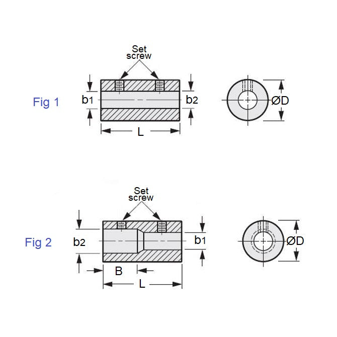 1076011 | CP-079-079-16-025-R-CG --- Rigid Couplings - 7.938x7.938x16 mm Set Screw - Steel Coupling
