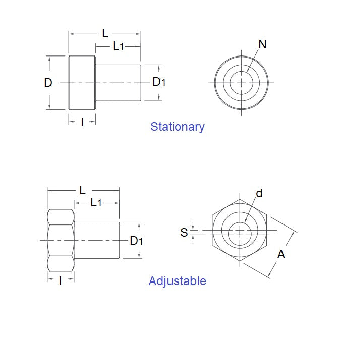 1039760 | DVAB2-ST-060-303 --- Adaptor Bushings Dual Vee - Bushing Size 2 - 18x6.65 mm - Stainless Steel 303 Similar to A2, 304, 18-8