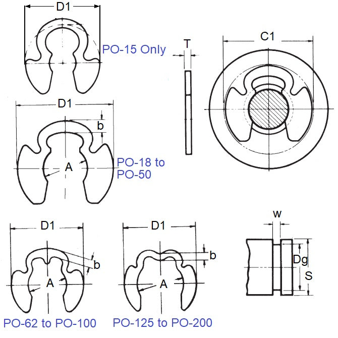1087883 | ECL-0084-0095-C-KR (50 Pcs) --- E-Clips Retaining Rings - 9.53x8.41x1.07 mm - Carbon Steel