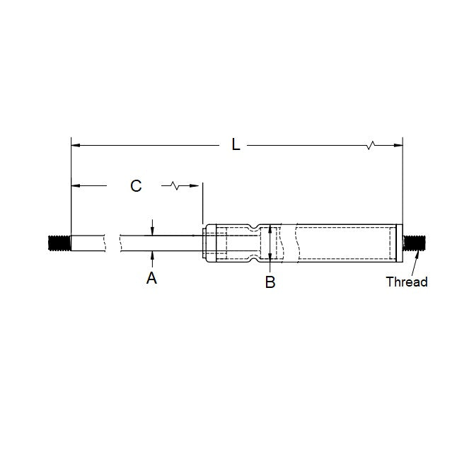 1210312 | GAS142RS --- Fixed Force Gas Springs - 254x706.12 mm - 54.43 KG