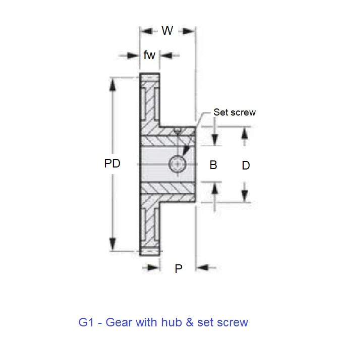 1036030 | WG2R-100-020-060-BZ --- Worm Gears - Pitch Module 1.0 - 20 tooth - 7 Deg 11 Min Module 1.0 - Aluminium Bronze - CAC702 Gear