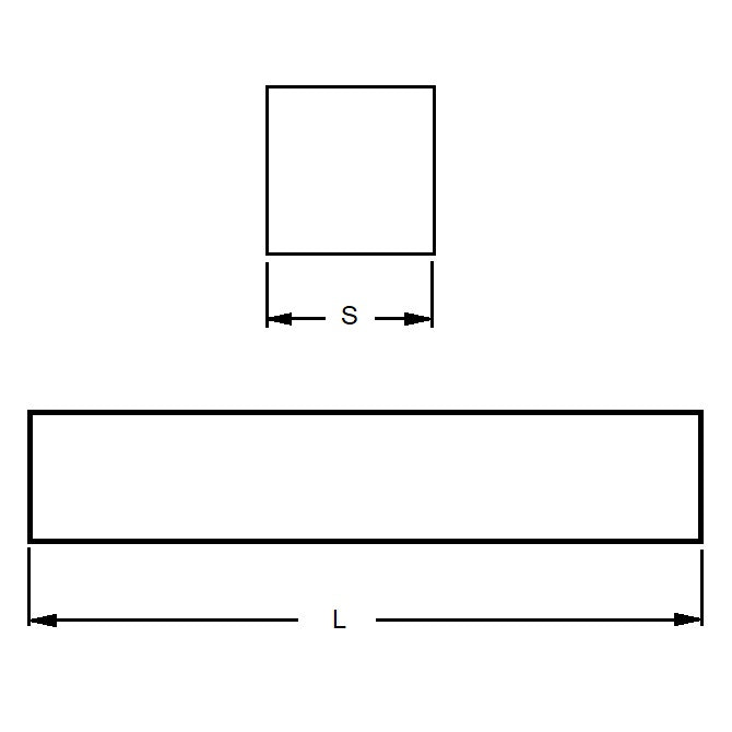 1044009 | 4R-0030-0300-KZO (6 Pcs) --- Square Keysteel Lengths - 3x3x300 mm - Carbon Steel 1045 Zinc Plated
