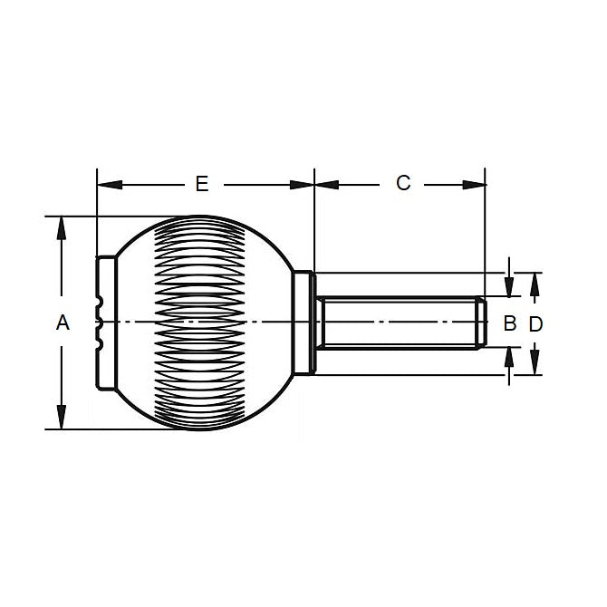 1102341 | KM127C-050-NG --- Ball Knobs - 1/2-13 UNC - 12.7mm - 50.04x30 mm Male Threaded - Steel Knob