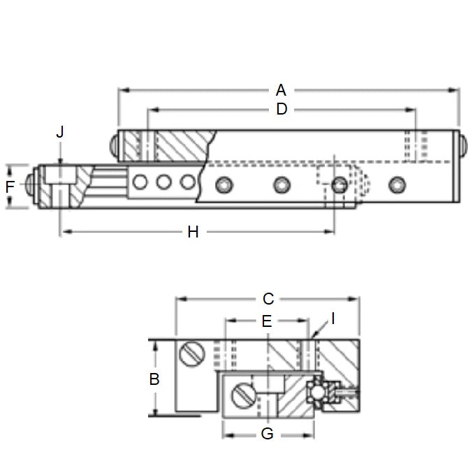 1206269 | DT-118RS --- Ball Slide Assembly Linear - 203.2 mm - 24.948 Kg - 254 mm Precision