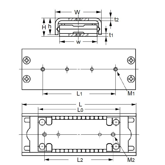 1106823 | BSR-1550SL (2 Pcs) --- Linear Slides - 15x8x50 mm Recirculating Ball