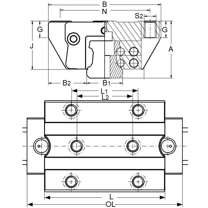 1156202 | TLM-3089RS --- Rail Systems Type 3 Carriage Linear - Size Reference 45 - 60x120 mm Standard