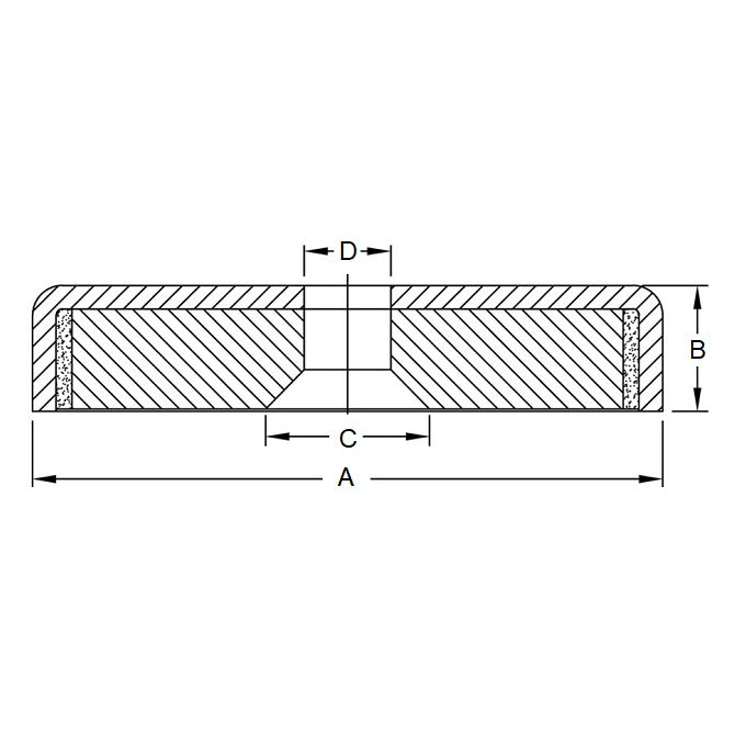 1171069 | MAG-CP-067-10-25-H --- Cup Assemblies Through Hole Magnets - 66.8x9.53x25.4 mm