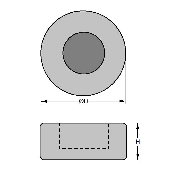 1189844 | MLP-0114-VR --- Levelling Vibration Pads Mounts - 113.8 mm Steel Plate - - - Rubber Mount