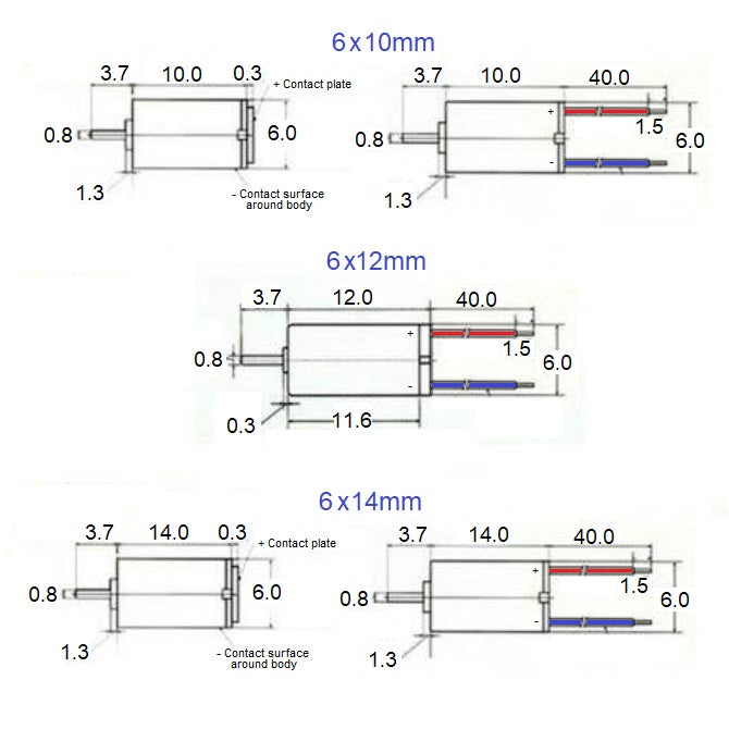 1066475 | D6-3.2 --- DC Motors - 6x14 mm - Less than 0.8 6mm Diameter