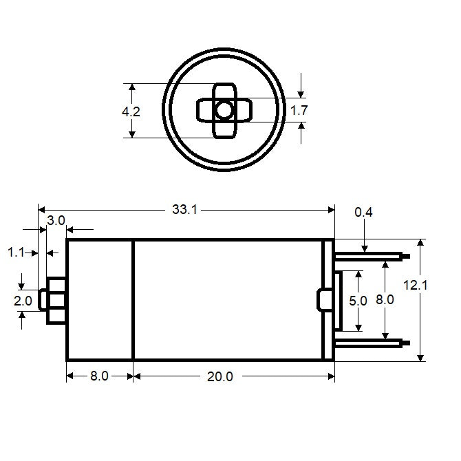 1037437 | 12GM-1-180 (2 Pcs) --- DC Gearmotors - DC 1.5 V 16.6 RPM - 180:1 12.1mm Diameter