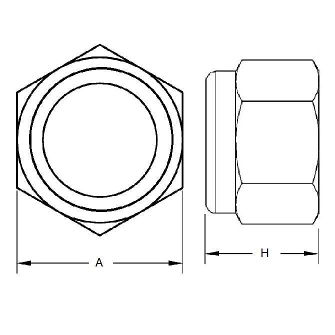 1099283 | NT120M-NI-S6 (50 Pcs) --- Hexagonal Nuts - M12 - 12x1.75mm - 12x19 mm Nylon Insert - Stainless Steel 316 Similar to A4, 18-10 Nut