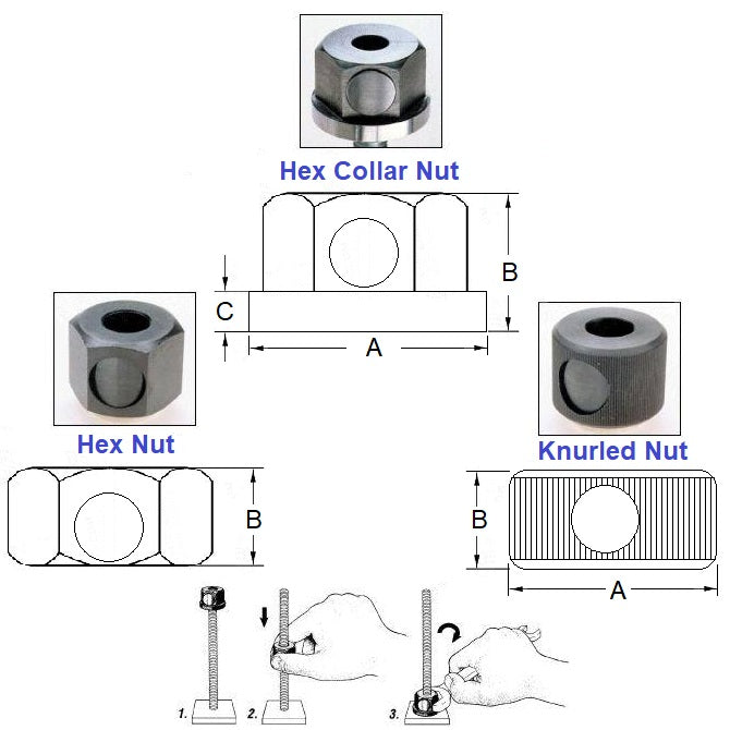 1076992 | NT079C-QH-CB --- Quick Release Nuts - 5/16-18 UNC - 7.94mm - 25.4 - - - Steel Nut