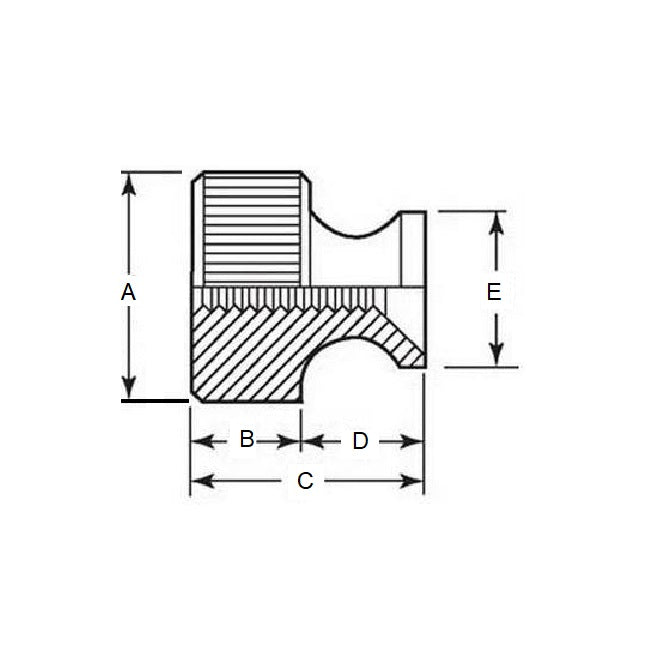 1059006 | NT048F-THC-BR (10 Pcs) --- Thumb Nuts - 10-32 UNF - 4.76mm - 8.7x3.97 mm Collared - Brass Nut