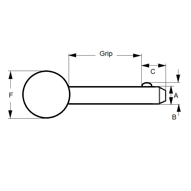 1072359 | BLP-064-0254-BL-C --- Ball Lock Pins - 6.35x25.4 mm - Zinc Plated Carbon Steel Ball Handle Pin