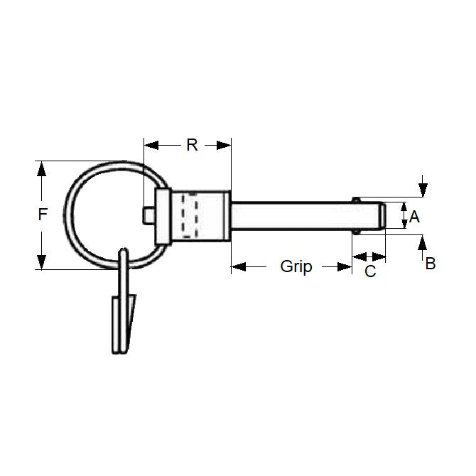1056430 | BLP-048-0318-RHI-S17 --- Ball Lock Pins - 4.76x31.75 mm - 17-4 PH Stainless Ring Handle Industrial Stainless Steel Pin