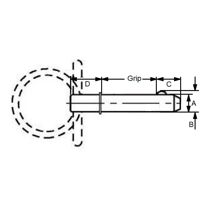 1134389 | BLP-254-0762-RSH-C --- Ball Lock Pins - 25.4x76.2 mm - Carbon Steel Shoulder Type Pin