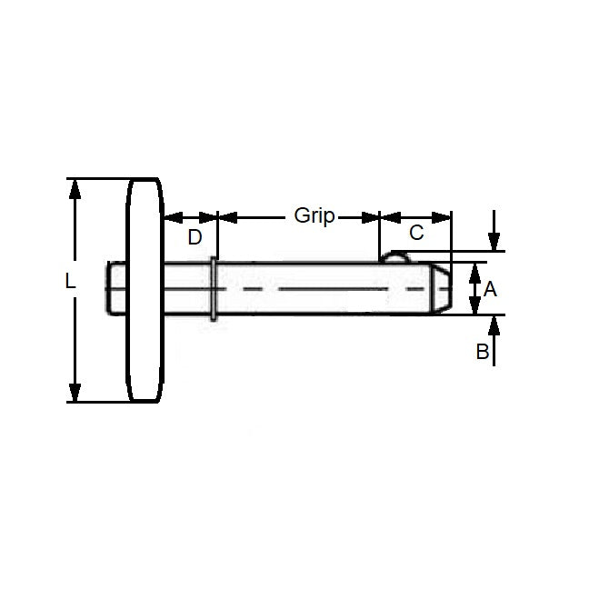 1056378 | BLP-048-0254-TSH-C --- Ball Lock Pins - 4.76x25.4 mm - Carbon Steel Shoulder Type Pin