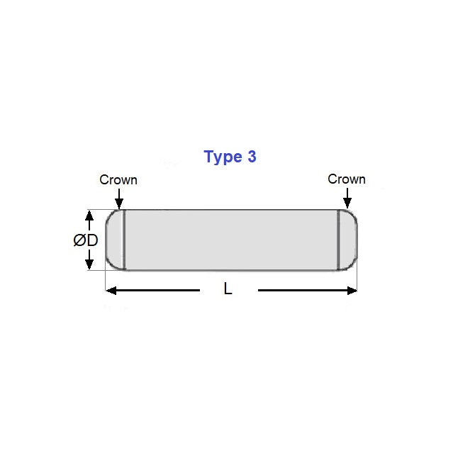 1064130 | DP050-020-C-3 (5 Pcs) --- Dowel Pins - 5x20x21.5 mm - Carbon Steel Unhardened