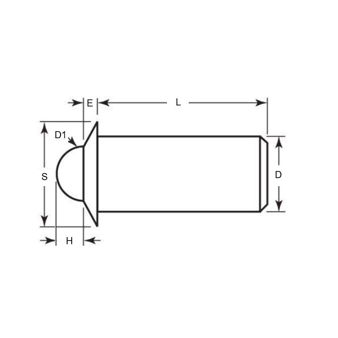 1048776 | PLBP-032-064-SN-006 --- Ball Push Fit Plungers - 3.18x6.4 mm - 1.8 N Stainless Body - Nylon Polyamide 6/6 Plunger