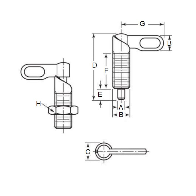 1086068 | PLIT-040-095C-10-G-S3-N --- Indexing Plungers - 3/8-16 UNC - 9.53mm - 20 mm - 0.4 N Grip - Stainless Steel Plunger