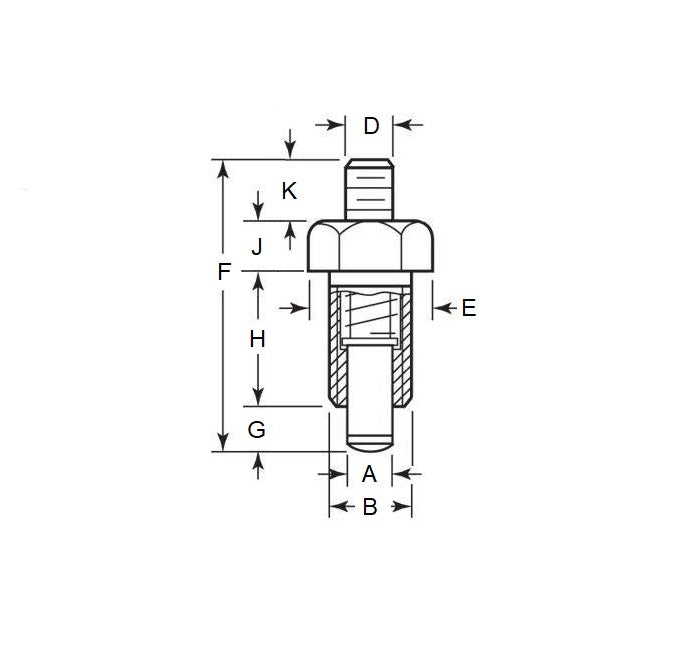 1097278 | PLIT-070-120-150-00-SH-C --- Indexing Plungers - M12x1.5 - Fine - 20 mm - 0.7 N Non Locking - Steel Plunger