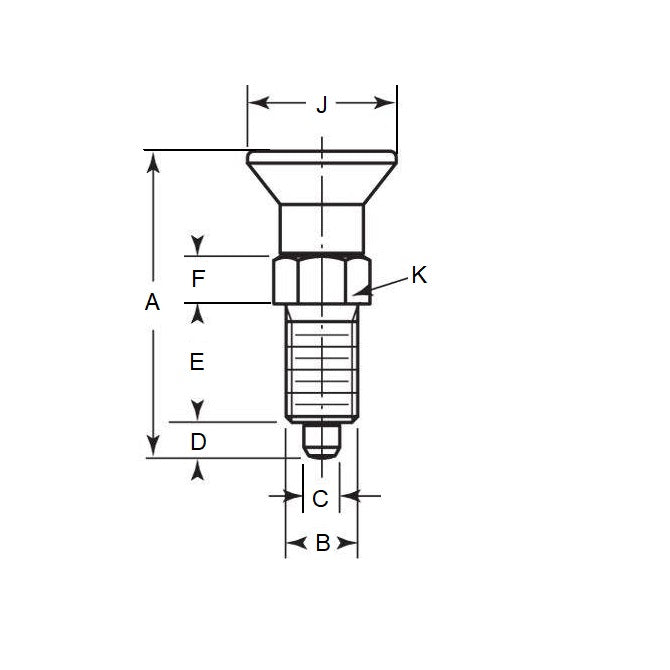 1046311 | PLIT-050-095F-47-K-C --- Indexing Pull Knob Plungers - 3/8-24 UNF - 9.53mm - 47 mm - 0.5 N - Steel