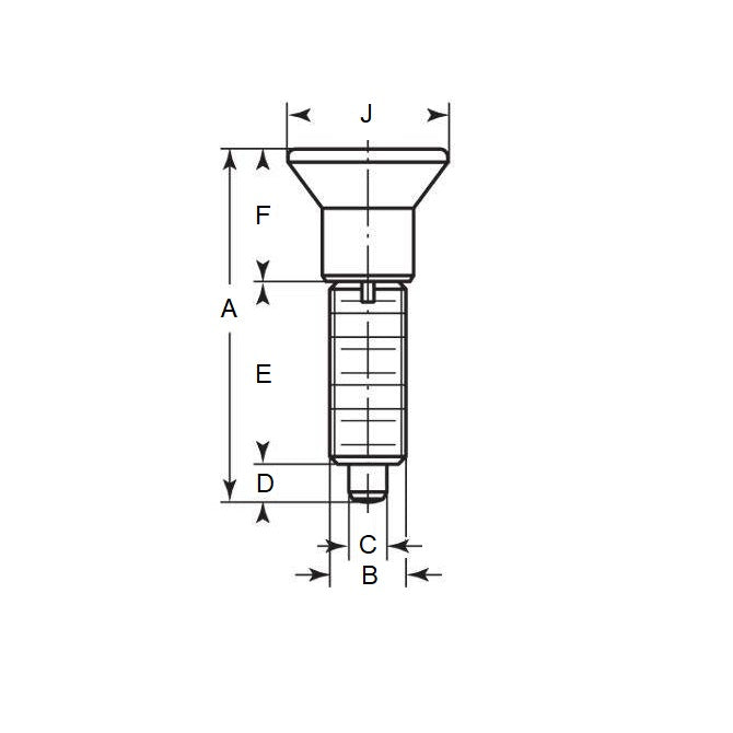 1081824 | PLIT-040-080-100-39-KPU-C --- Indexing Pull Knob Plungers - M8 Fine - 8x1mm - 38.5 mm - 2.7 N No Collar - Steel Plunger
