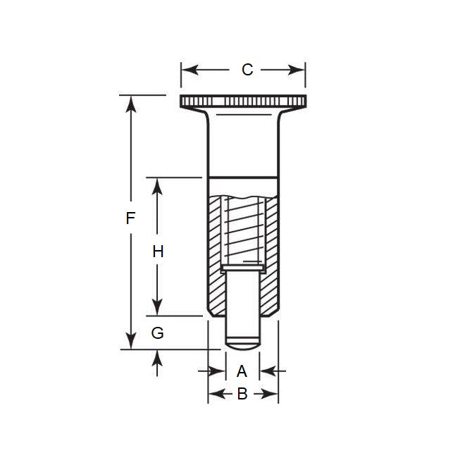 1097534 | PLI-P-050120-21-K-C --- Indexing Unthreaded Non Locking Plungers - 12x22 mm - 3.2 N With Knob - Steel Plunger