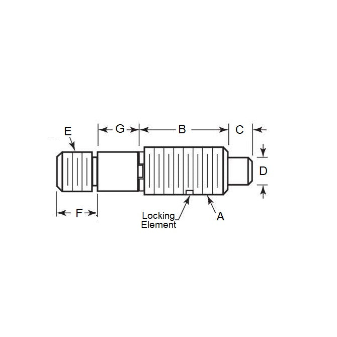 1059065 | PLST-048F-103-TAC-009 (250 Pcs) --- Spring Threaded Adapter Plungers - 10-32 UNF - 4.76mm - 10.3 mm - 2.2 N Non Locking - Steel Plunger