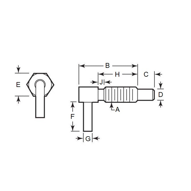 1110578 | PLST-159C-478-HLCL-011 (250 Pcs) --- Spring Plungers - 5/8-11 UNC - 15.88mm - 28.4 mm - 3.3 N L Handle - Steel Plunger