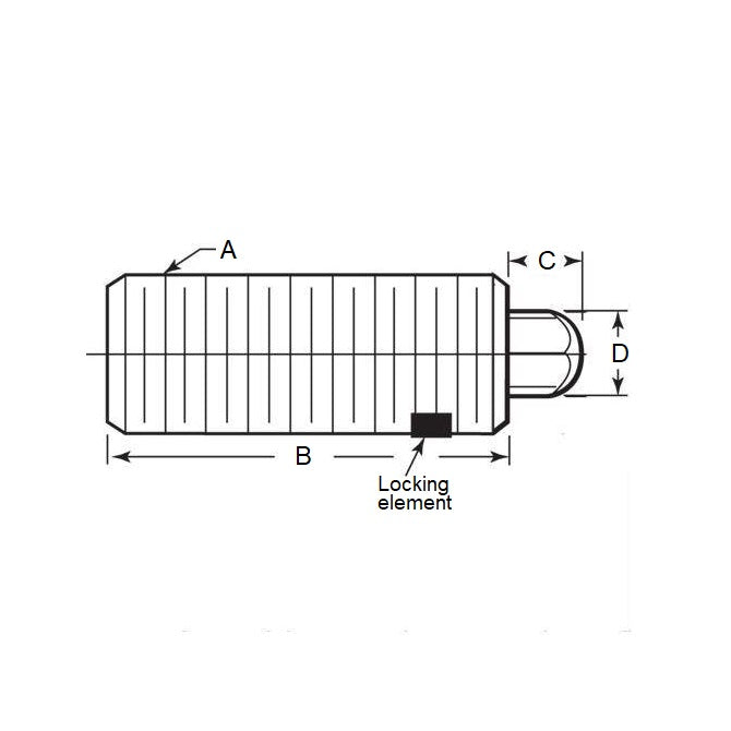 1072156 | PLST-064C-191-S3HX-040 --- Spring Plungers - 1/4-20 UNC - 6.35mm - 19.1 mm - 8.9 N No Handle - Stainless Steel Plunger