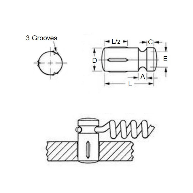 1048312 | SPP-032-19 (10 Pcs) --- Spring Posts - 3.175x19.05x1.626 mm - Steel Post