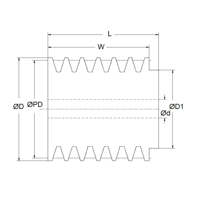 1149401 | PPV-J-038-06-0127 --- Poly V Pulleys - 38.1x6 mm - 38.86 J Section - Steel Pulley
