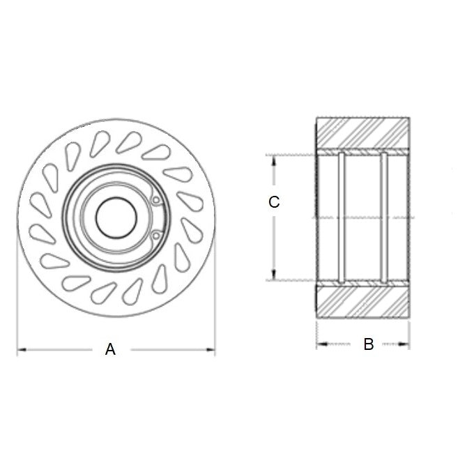 1186875 | RR-1189RS --- Solid Shaft Mount Rollers - 101.6x49.28 - 31.80 - 31.90 Bonded Insert - Urethane Roller
